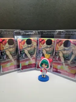 4 x One Piece Card Game Roronoa Zoro ST01-013 SR NM/M Holo English NM/M - Image 1