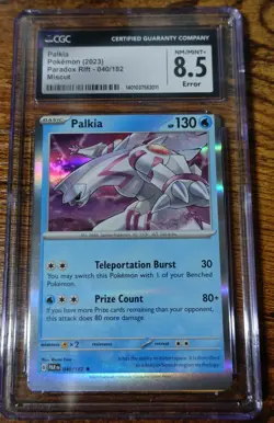 Palkia 040/182 CGC 8.5 Miscut Error Misprint Paradox Rift Pokemon Card % - Image 1