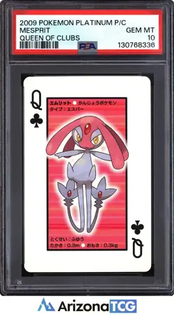 Pokemon 2009 Mesprit Queen Of Clubs Platinum Playing Card Japanese GEM MT PSA 10 - Image 1