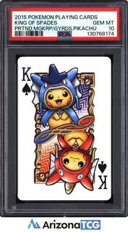 Pokemon 2015 King Of Spades Poncho Pikachu Pokemon Playing Cards GEM MINT PSA 10 - Image 1