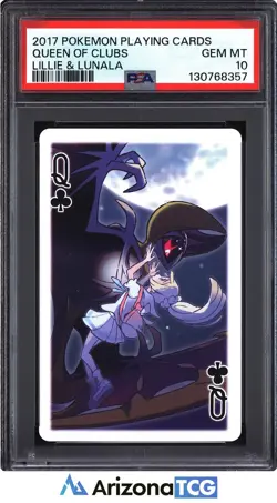 Pokemon 2017 Queen Of Clubs Lillie & Lunala Pokemon Playing Cards GEM MT PSA 10 - Image 1