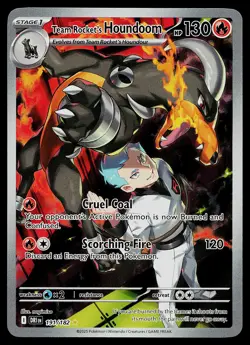 Pokemon Card - Team Rocket's Houndoom Destined Rivals 191/182 Illustration Rare - Image 1