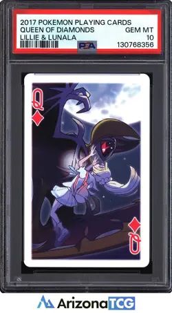 Pokemon 2017 Lillie & Lunala Queen of Diamonds Pokemon Playing Cards PSA 10 - Image 1