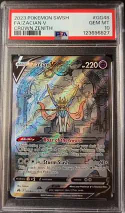 PSA 10 Zacian V GG48/GG70 - Crown Zenith Galarian Gallery - Pokemon Card - Image 1