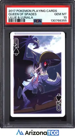 Pokemon 2017 Queen Of Spades Lillie & Lunala Pokemon Playing Cards GEM MT PSA 10 - Image 1