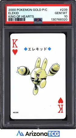Pokemon Gold 2000 Elekid #239 King Of Hearts Playing Card Japanese PSA 10 - Image 1