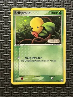 Pokemon Card - Bellsprout Legend Maker Stamped 49/92 Common Reverse Holo SWIRL - Image 1