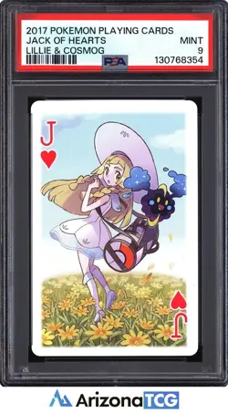 Pokemon 2017 Jack of Hearts Lillie & Cosmog Pokemon Playing Cards PSA 9 - Image 1