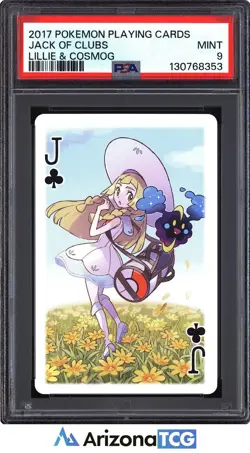 Pokemon 2017 Lillie & Cosmog J Jack Of Clubs Pokemon Playing Cards PSA 9 - Image 1