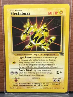 POKEMON Electabuzz 1999 "WB The First Movie" Black Star Promo Card #2 - Image 1
