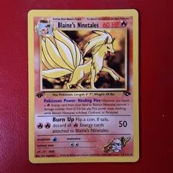 Blaine's Ninetales 21/132 Gym Challenge Regular FIRST EDITION Pokemon Card Lp - Image 1