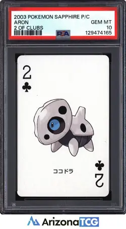 Pokemon 2003 Aron 2 Of Clubs Pokemon Sapphire Playing Card Japanese PSA 10 - Image 1