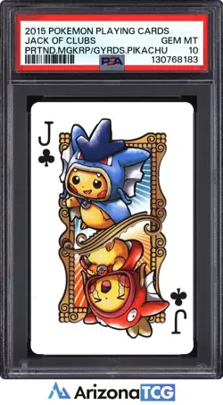 Pokemon 2015 Jack Of Clubs Poncho Pikachu Pokemon Playing Cards GEM MINT PSA 10 - Image 1