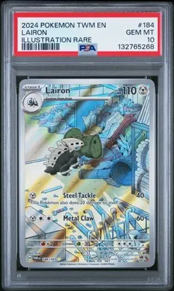 2024 Pokemon Twilight Masquerade Lairon Illustration Rare Card 184/167 PSA 10 - Image 1
