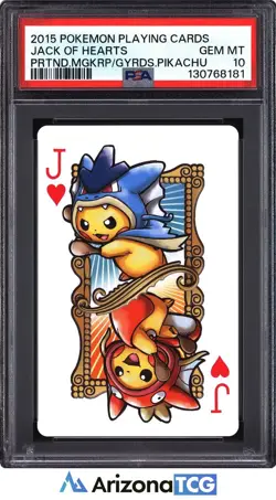 Pokemon 2015 Jack Of Hearts Poncho Pikachu Pokemon Playing Cards GEM MT PSA 10 - Image 1