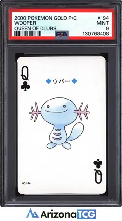 Pokemon 2000 Wooper 194 Queen Of Clubs Pokemon Gold Playing Card Japanese PSA 9 - Image 1