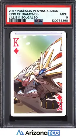 Pokemon 2017 Lillie & Solgaleo King Of Diamonds Pokemon Playing Cards PSA 9 - Image 1