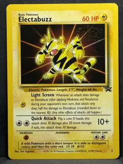 Pokemon Electabuzz #2 Warner Bros Movie Black Star Promo TCG Card LP - Image 1
