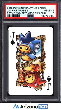 Pokemon 2015 Jack Of Spades Poncho Pikachu Pokemon Playing Cards PSA 10 - Image 1