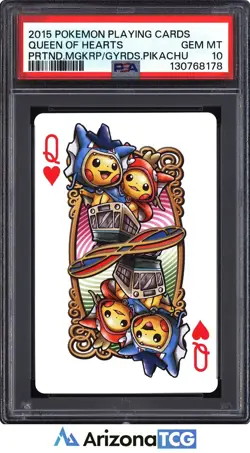 Pokemon 2015 Queen Of Hearts Poncho Pikachu Pokemon Playing Cards GEM MT PSA 10 - Image 1