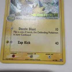 Manectric Emerald Pokemon Card 16/106 Reverse Holo Stamped MP - Image 3