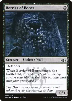 X 1 Barrier of Bones NM 061 Guilds of Ravnica MTG Magic The Gathering - Image 1