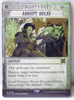Abrupt Decay [New, Near Mint] Showcase {Thunder Junction: Breaking News} - Image 1