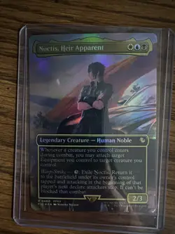 Foil Noctis, Heir Apparent (Borderless) Final Fantasy Magic: The Gathering MTG - Image 1