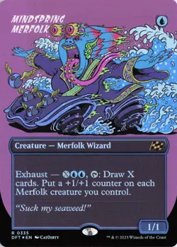 Mindspring Merfolk (Borderless) Foil 335 R Aetherdrift Near Mint - Image 1