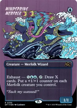 Mindspring Merfolk FOIL BORDERLESS Aetherdrift Magic MTG NM - Image 1