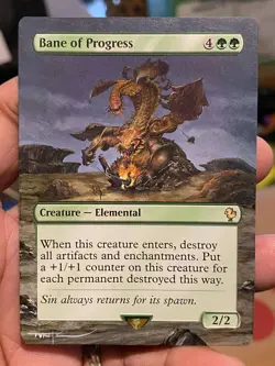 Bane of Progress MTG Final Fantasy Commander Hand Painted Full Altered Art Tentz - Image 2