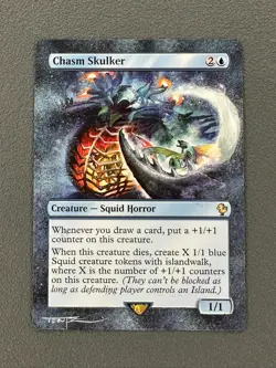 Chasm Skulker MTG Final Fantasy Commander Hand Painted Full Altered Art Tentz - Image 1
