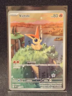 Pokemon TCG Victini SVP 208 Full Art Illustration Black Star Promo Rare Holo - Image 1