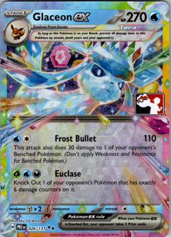Glaceon EX 026/131 PRE Prize Pack Play! Pokemon Holo Stamped Near Mint NM - Image 1