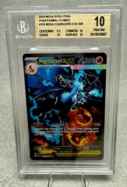 Pokemon Mega Charizard X ex 125/094 Phantasmal Flames BGS 10 PRISTINE Gold Label - Image 1