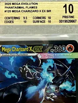 Pokemon Mega Charizard X ex 125/094 Phantasmal Flames BGS 10 PRISTINE Gold Label - Image 2