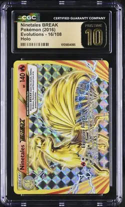 Pokemon Ninetales BREAK (2016) Evolutions 16/108 CGC PRISTINE 10 - Image 1