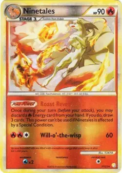 Heavily Played Ninetales - 7/123 - Holo Rare Pokemon HeartGold & SoulSilver - Image 1
