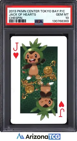 Pokemon 2013 Chespin Jack Of Hearts Pokemon Center Tokyo Bay GEM MINT PSA 10 - Image 1