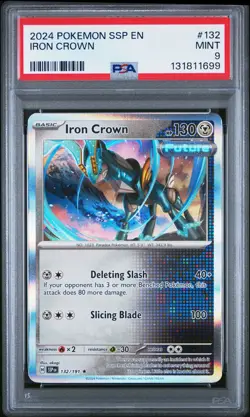 2024 POKEMON SSP EN-SURGING SPARKS #132 IRON CROWN PSA 9 - Image 1
