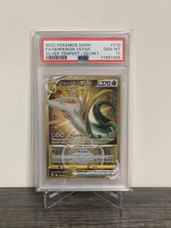 2022 PSA 10 Serperior VSTAR FA Full Art 210 Gold Secret Pokemon Silver Tempest - Image 1