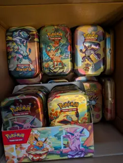 Lot of 25 Empty Pokemon TCG Mini Tins 151 & PRISMATIC Various Designs - Image 1