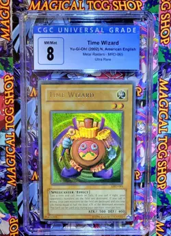 Yugioh Time Wizard Metal Raiders Ultra Rare MRD-065 Original 2002 NM Mint CGC 8 - Image 1