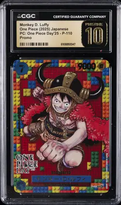 2025 PC: ONE PIECE DAY '25 JPN PROMO #P-110 MONKEY D. LUFFY CGC 10 PERFECT - Image 1