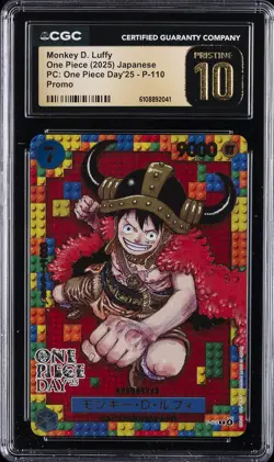 2025 PC: ONE PIECE DAY '25 JPN PROMO #P-110 MONKEY D. LUFFY CGC 10 PERFECT - Image 1