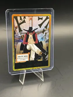Dracule Mihawk OP14 Gold Don!! Azure Sea's Seven One Piece Card English - Image 2