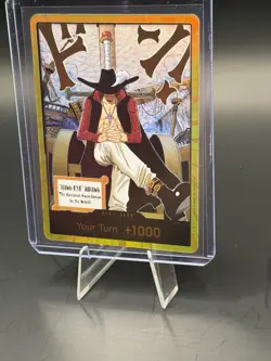 Dracule Mihawk OP14 Gold Don!! Azure Sea's Seven One Piece Card English - Image 3