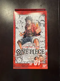 One Piece TCG Card Game Luffy Straw Hat Crew Starter Deck ST-01 English Sealed 811039038366 - Image 1