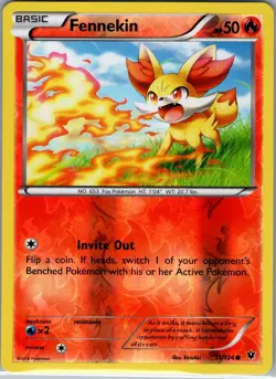Fennekin 11/124 Reverse Holo XY - Fates Collide - Pokemon Card - NM - Image 1
