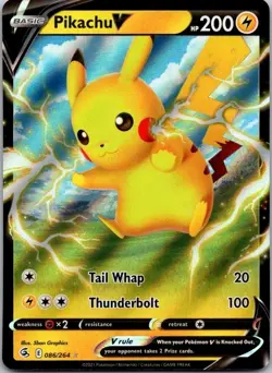Pikachu V - 086/264 - Pokemon Fusion Strike Sword & Shield Ultra Rare Card NM - Image 1